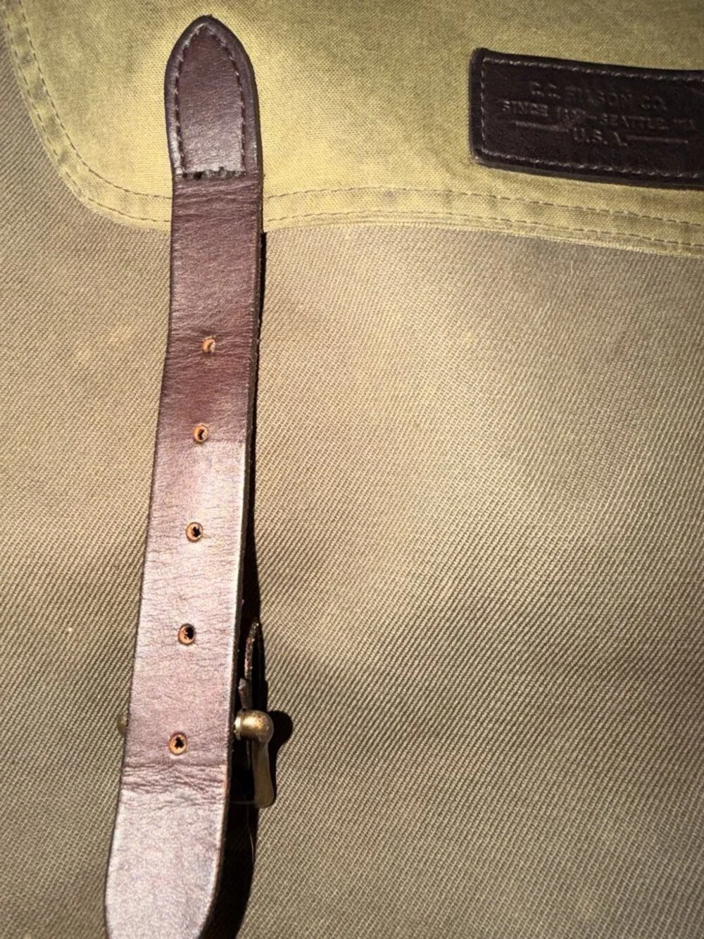 Filson waxed canvas backback MADE IN USA